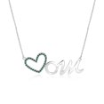 thumbnail image 1 of Collar con Colgante de Corazón Abierto JeenMata con Piedra Verde Oscuro en Oro Blanco de 18 K, 1 of 2