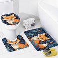 thumbnail image 4 of Jungle Fox Cartoon Pattern Shower Curtain Set Waterproof Bathroom Toilet Seat Cover Bath Non-slip Mat Rug Carpet Bath Decor 4pcs, 4 of 8