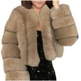 thumbnail image 4 of Darzheoy Womens Winter Outerwear FauxFur Long Sleeve Crop Jacket ShaggyCoat Open Front Cardigans, 4 of 4