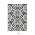 thumbnail image 3 of 3' X 5' White Black And Gray Floral Medallion Washable Indoor Outdoor Area Rug, 3 of 5