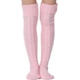 thumbnail image 3 of Women's Cable Knitted Thigh High Boot Socks Extra Long Winter Stockings Over Knee Leg Warmers, 3 of 5