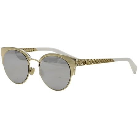 Christian Dior Women's Diorama Mini J5GDC Gold Round Cat Eye Sunglasses 50mm