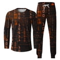 thumbnail image 4 of Wavsuf Men's Sweatsuits Set 2 piece Jogger Set for Men New Motion Digital Shirt Sweatshirt and Sweatpants Orange Size 4XL, 4 of 5