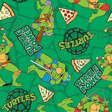- Nickelodeon Teenage Mutant Ninja Turtles Retro, Turtle Power Pizza Toss, Cotton, Green, 43/44