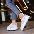thumbnail image 5 of Zapatos de patín para niños y niñas, luz intermitente, zapatos con ruedas de 4 ruedas, zapatillas luminosas con luz Led, zapatos informales para exteriores para niños, 5 of 5