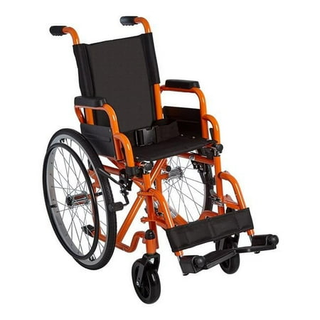 Ziggo ZG1200 12 in. Pediatric Manual Wheelchair with Wide Seat  Orange