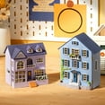 thumbnail image 2 of 1 Set DIY House Model with Warm Lighting European Style Happy Hut Handmade Model Toy Ornament Cute Wooden Miniature House Building Toy Children Gift, 2 of 8