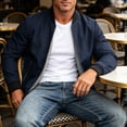 thumbnail image 5 of Guluxicc Bomber Jackets for Men Full Zipper Long Sleeve Business Casual Jackets for Everyday Work Wear Spring Summer Casual Jackets, 5 of 9