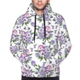 thumbnail image 2 of Bingfone Violets Flowers Men's Drawstring Hoodie Long Sleeve Pocket Sweatshirts-Medium, 2 of 6