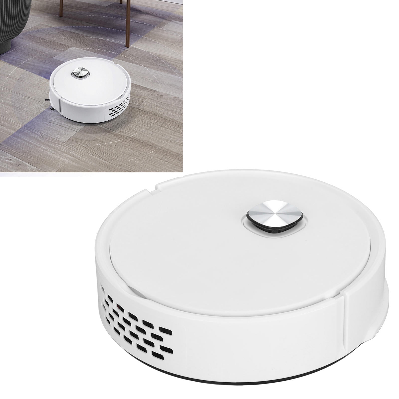 Yajisi 3-in-1 Robot Vacuum Cleaner, Smart Robotic Vacuum for Pet Hair & Floor Cleaning, White, 13.78" x 11.02" x 3.54"