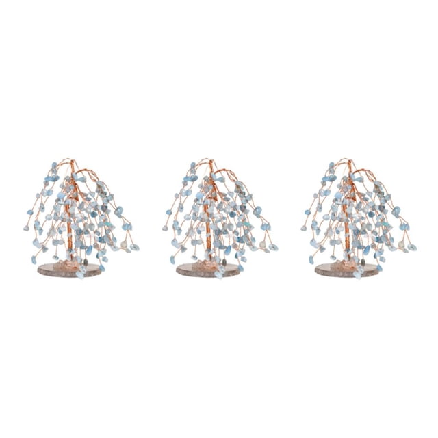 Baohd 1/2/3/5 Eco-friendly Round Edge Tree Desktop Decor - Good Wishes For Happiness Blue 3PCS