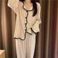 thumbnail image 3 of LIaqionyy Women's Pajama Sets 2 Piece Lounge Sets Long Sleeve Loose Sleepwear Top and Pants Oversized Comfy Pjs Loungewear, 3 of 7