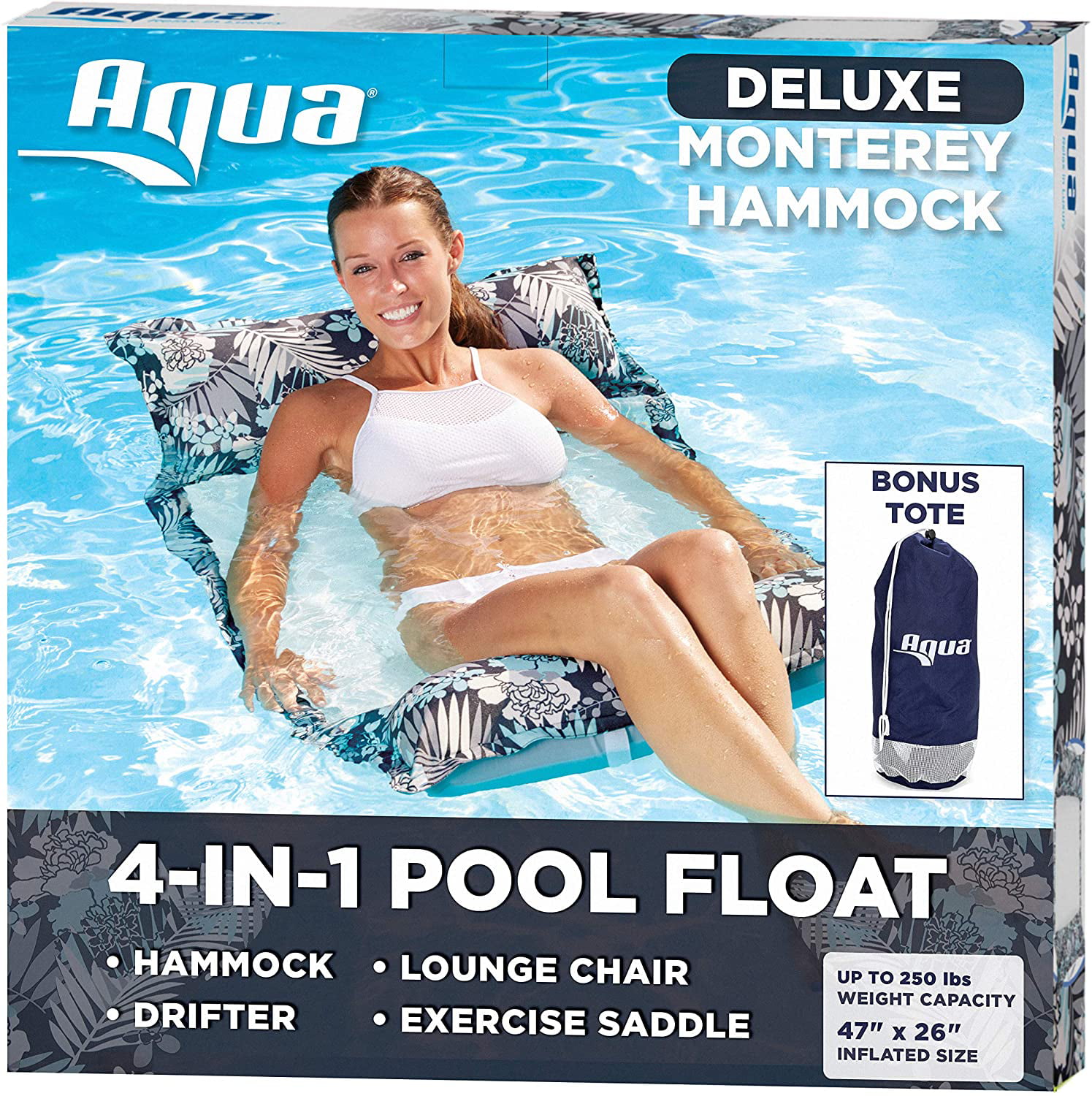 Aqua Leisure 4-in-1 Multi-Purpose Monterey Hammock Saddle, Lounge Chair, 