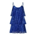 thumbnail image 2 of qolati Women's Glitter Sequin Dress Causal Loose Fit Spaghetti Strap V Neck Cocktail Dancing Mini Dress Fashion Sparkly Layered Evening Party Club Dress Holiday Outfits, 2 of 5
