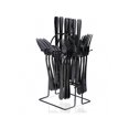thumbnail image 1 of 24 Pieces Flatware Set, Caliamary Stainless Steel Flatware Set With Silverware Holder Spoons Forks Knives,Utensils Set Service For 6,Gold Mirror Polis, 1 of 5