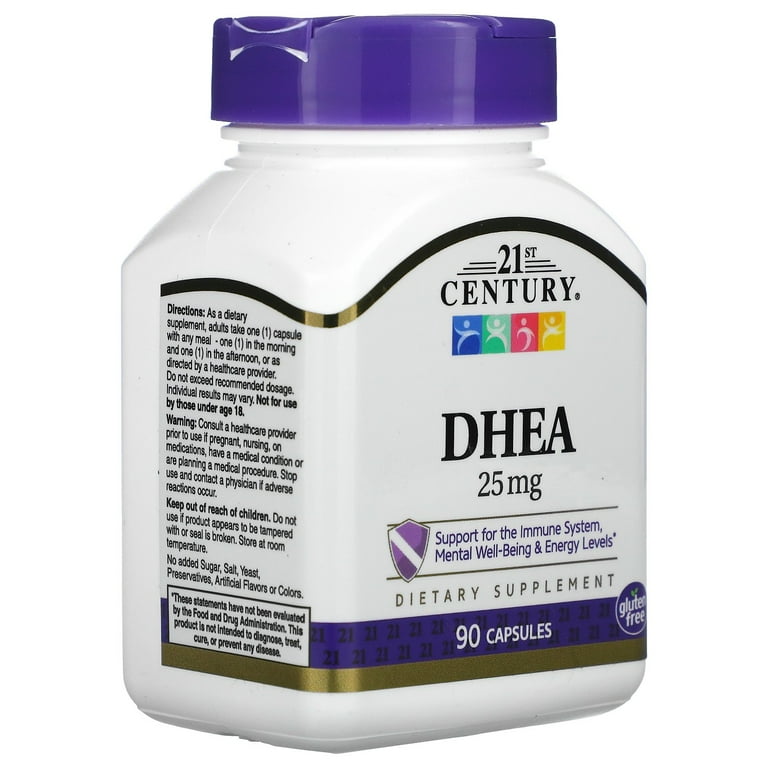 21st Century Pure DHEA-25 mg Supplement Capsules, Immune