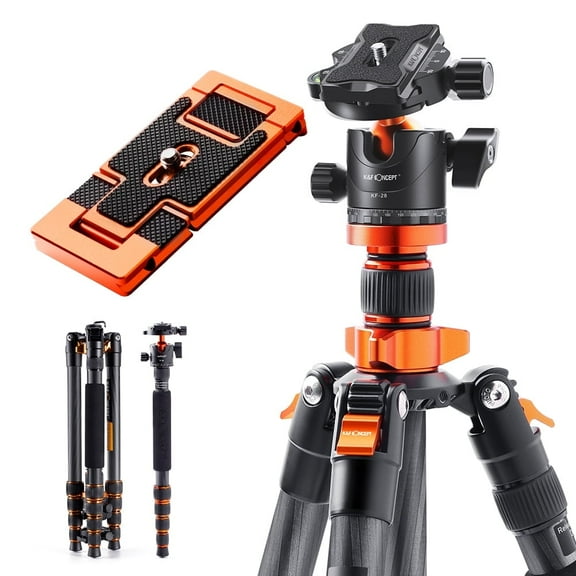 K&F Concept Aluminum Alloy Monopod Tripod, Lightweight Panorama Design, Black, Compatible with DSLR Cameras