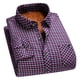 thumbnail image 2 of pstuiky camisas de manga larga para hombre, Camisa de manga larga con solapa de terciopelo para hombre, camisa informal a cuadros versátil, camisa de manga larga con solapa para hombre xl, 2 of 6