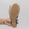 thumbnail image 4 of Samdudou Espadrille Wedges Womens Summer Open Toe Canvas Upper Jute Wrapped Slide Dressy Casual Daily Wear Ladies Outdoor Vacation Beach Shopping Essential Footwear, 4 of 9