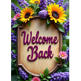 thumbnail image 4 of Wooden Door Themed Welcome Back Banner with Floral Leafy Elements Party Decorations Backdrop Background for Homecomings Reunions Office Returns Gatherings, 4 of 8