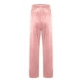 thumbnail image 3 of fatyb Boys Girls Velvet Pants Elastic Waist Drawstring Casual Pants Wide Leg Velour Trousers with Pockets, 3 of 6