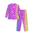 thumbnail image 2 of Bingfone Men'S Pajama Set 2 Piece Loungewear Pjs, Long Sleeve With Pajama Pants-Rainbow Scales2, 2 of 9