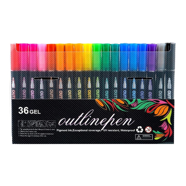 Double Line Outline Markers, Outline Markers 8 Colors Outline Pens