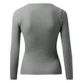 thumbnail image 5 of Holzkary Women's Winter Sweater Ribbed Long Sleeve V Neck Criss Cross Sweater Casual Tops Fall Outfits Slim Fit Pullover Tops V Neck Long Sleeve Solid Color Pullover Sweater Knitting Top Grey S, 5 of 5