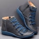 thumbnail image 1 of Xihbxyly Zapato Plano Informal de Cuero con Cordones y Cremallera Lateral para Mujer, Punta Redonda, 1 of 5