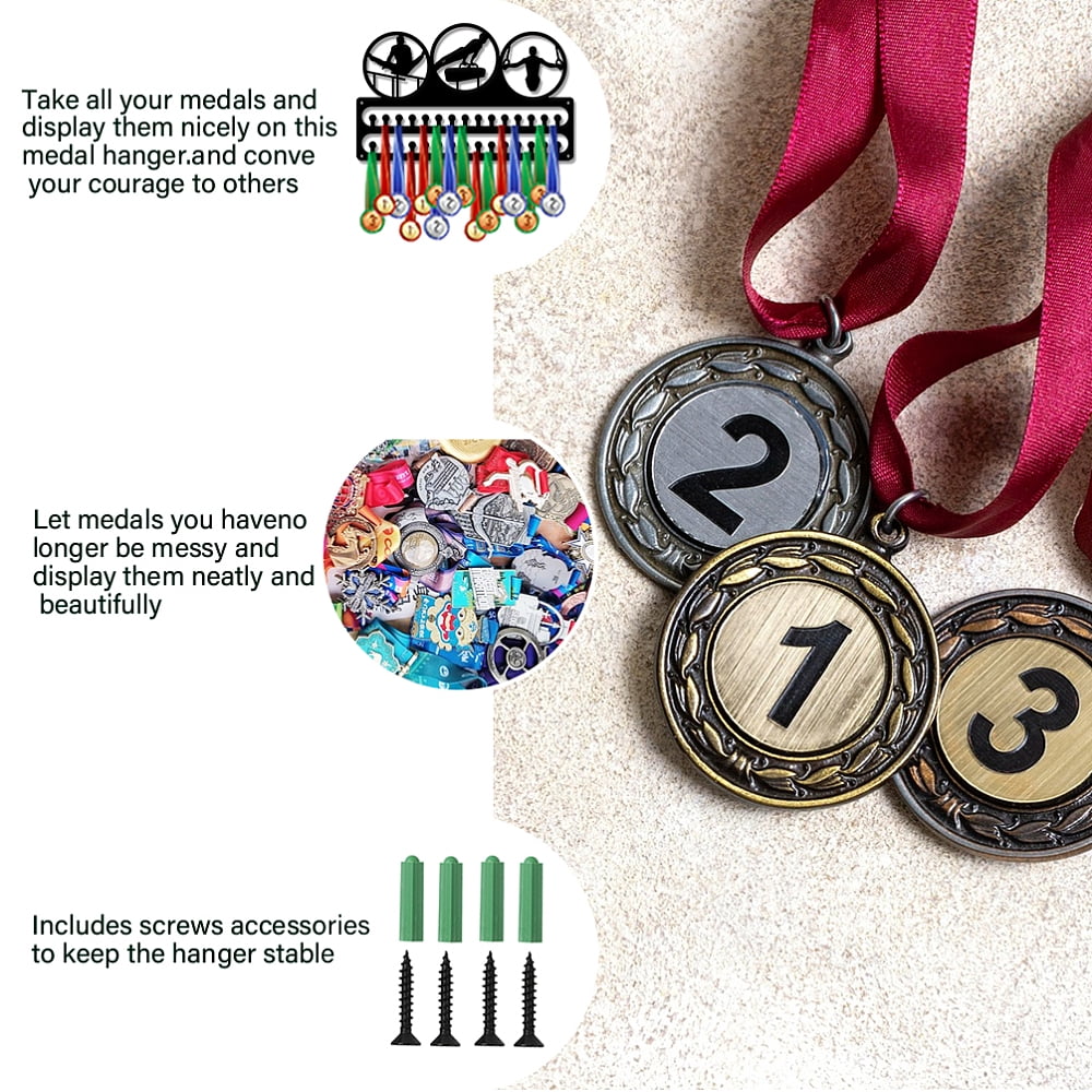 Metal Medal Holder Medals Display Hanger Hooks Awards Ribbon Display Rack Race for DIY