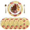 thumbnail image 4 of Round Grid Placemat ,One Sizex1, Round Placemat, PVC Plate Mat，15.4 Inch Non-Slip and Heat Resistant, Table Placemat, Dining Room Placemat Red and Yellow Apple, 4 of 7