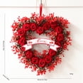 thumbnail image 3 of 15.7" Valentine's Day Wreath, Heart Shaped Wreath with Love Sign, Romantic Wreaths for Front Door, Valentines Day Holiday and Wedding Decor, 3 of 9