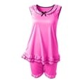 thumbnail image 6 of BUIGTTKLOP Satin Pajamas Sets for Women Sleeveless Bowknot Tank Tops Elastic Waisted Shorts Soft Loungewear, 6 of 6