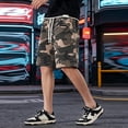 thumbnail image 5 of Dresfit Mens Cargo Shorts Long Drawstring Camo Shorts Summer 2026 Wide Leg Work Bermuda Shorts Knee Length Camouflage Big and Tall Hiking Cropped Pants M, 5 of 9