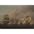thumbnail image 2 of Samuel Scott 24x18 Gold Ornate Framed and Double Matted Museum Art Print Titled - Action off the Cape of Good Hope (ca. 1757), 2 of 4
