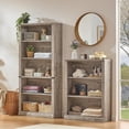 thumbnail image 4 of Joaxswe 70" Tall Corner Bookcase, 5 Tier Open Large Display Bookshelf with Clean Line for Living Room Home Office Study, Grey, 4 of 9