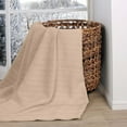 thumbnail image 4 of Superior Clara Cotton Striped Woven Blanket, Throw, Khaki, 4 of 11