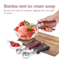 thumbnail image 4 of Cuillère à Crème Glacée en Acier Inoxydable pour Pâte à Biscuits; Cuillère en Acier Inoxydable pour Fruits et Pommes de Terre, Pelle à Boule pour Creuser, Rouge Vin, 3 Pcs, 4 of 9
