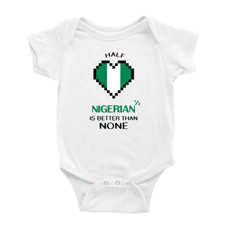 

Half Nigerian Is Better Than None Cute Baby Romper Bodysuit For Boy Girl (White 0-3 Months)