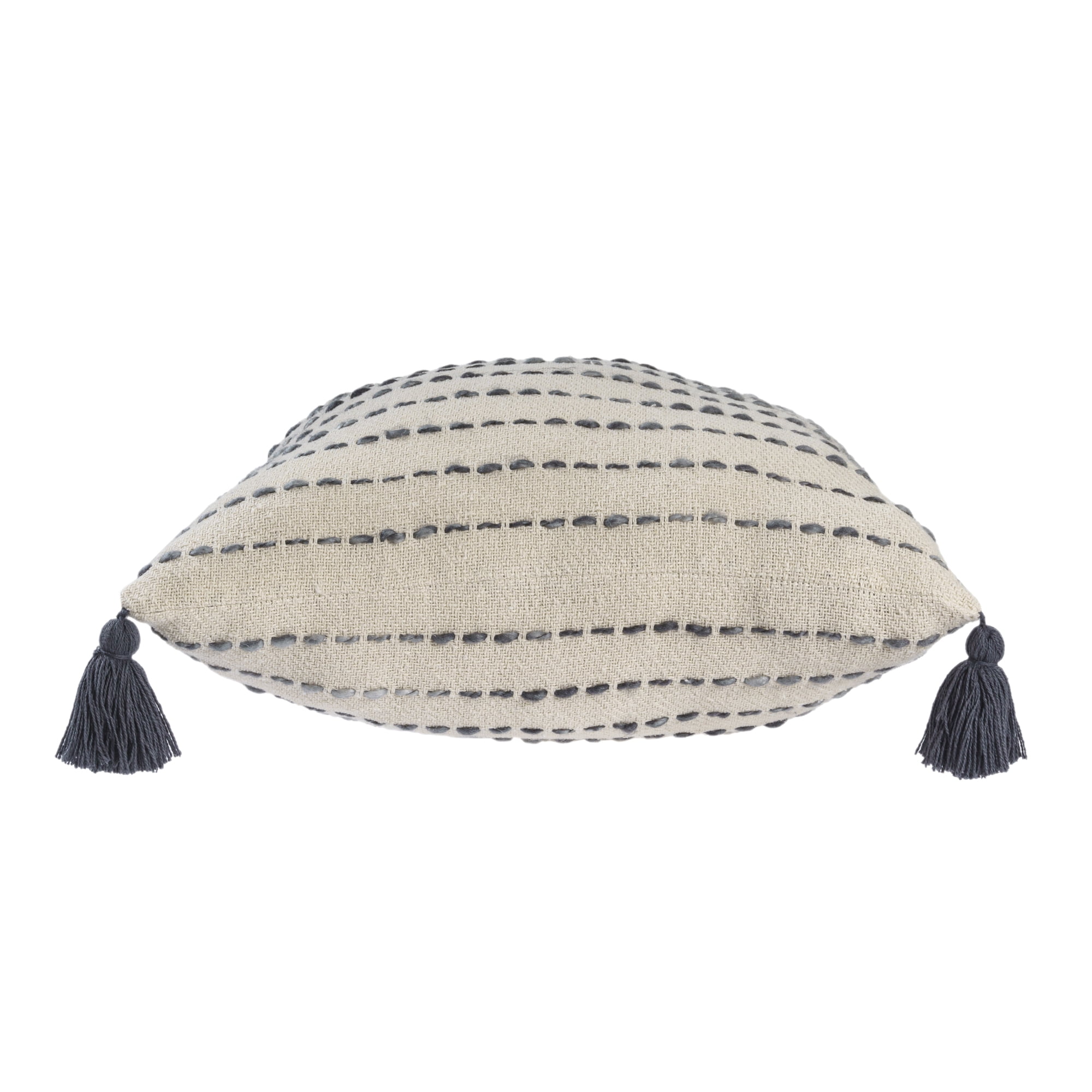 Ox Bay Emma 20" x 20" White/Navy Striped Cotton Blend Adult Decorative Throw Pillow
