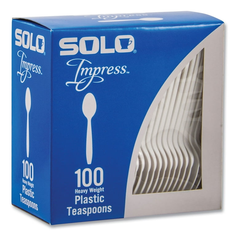 Heavyweight Plastic Cutlery, Teaspoon, White, 100/Pack Heavyweight Plastic Cutlery, Teaspoon, White, 100/Pack