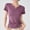 Pink, variant on Women's V-Neck T-Shirt, Short Sleeve Casual Top, Soft Polyester Solid Color Blouse for Everyday Wear