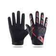 thumbnail image 1 of Qarigey 1 par de guantes de ciclismo de tela para hombre, guantes portátiles de moda transpirables ajustables de repuesto para motociclismo, guantes y mitones negro rojo, 1 of 6