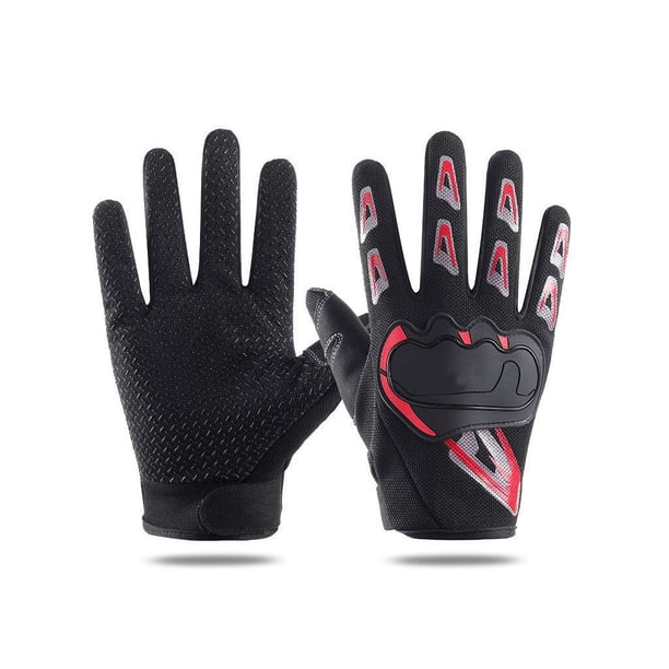 Minnieouse 1 par de guantes de ciclismo de tela para hombre, guantes de motociclismo transpirables a la moda portátiles con estilo, guantes guantes y mitones negro rojo