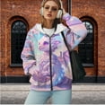thumbnail image 2 of Uorisanigo Cute Dragon Womens Zip Oversized Hoodie Polyester Loose Pocket Drop Shoulder Sweatshirt Slight Stretch Lightweight Winter Fall Outfits Fashion Clothes Size XS, 2 of 7