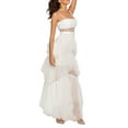 thumbnail image 2 of Gupgi Robe en Tulle pour Femme Sans Manches à Volants Superposés Transparente Longue Robe d'Été pour Cocktail et Fête, 2 of 6