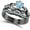 Black, variant on 14K White Gold-Plated Crown Design Claddagh Bridal Set 1 CT Heart-Cut Aquamarine Engagement Ring with Curved Wedding Band 925 Sterling Silver Anniversary Gift For Women
