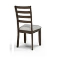 thumbnail image 3 of 2pc Contemporary Wood Dining Chairs - Ladder Back, Gray Upholstery, Brown Finish. 38"H. Stylish for Dining Room. Solid Wood Frame. Set of 2., 3 of 7