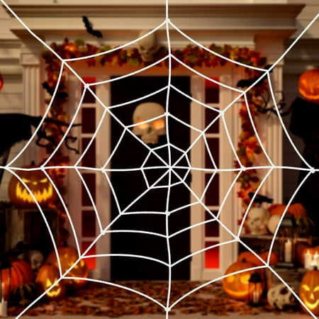 KatchOn Spider Web Halloween Decorations - 5 Feet | Rope Spider Web for House Outdoor | Spider Web Decorations | Halloween Yard Decorations