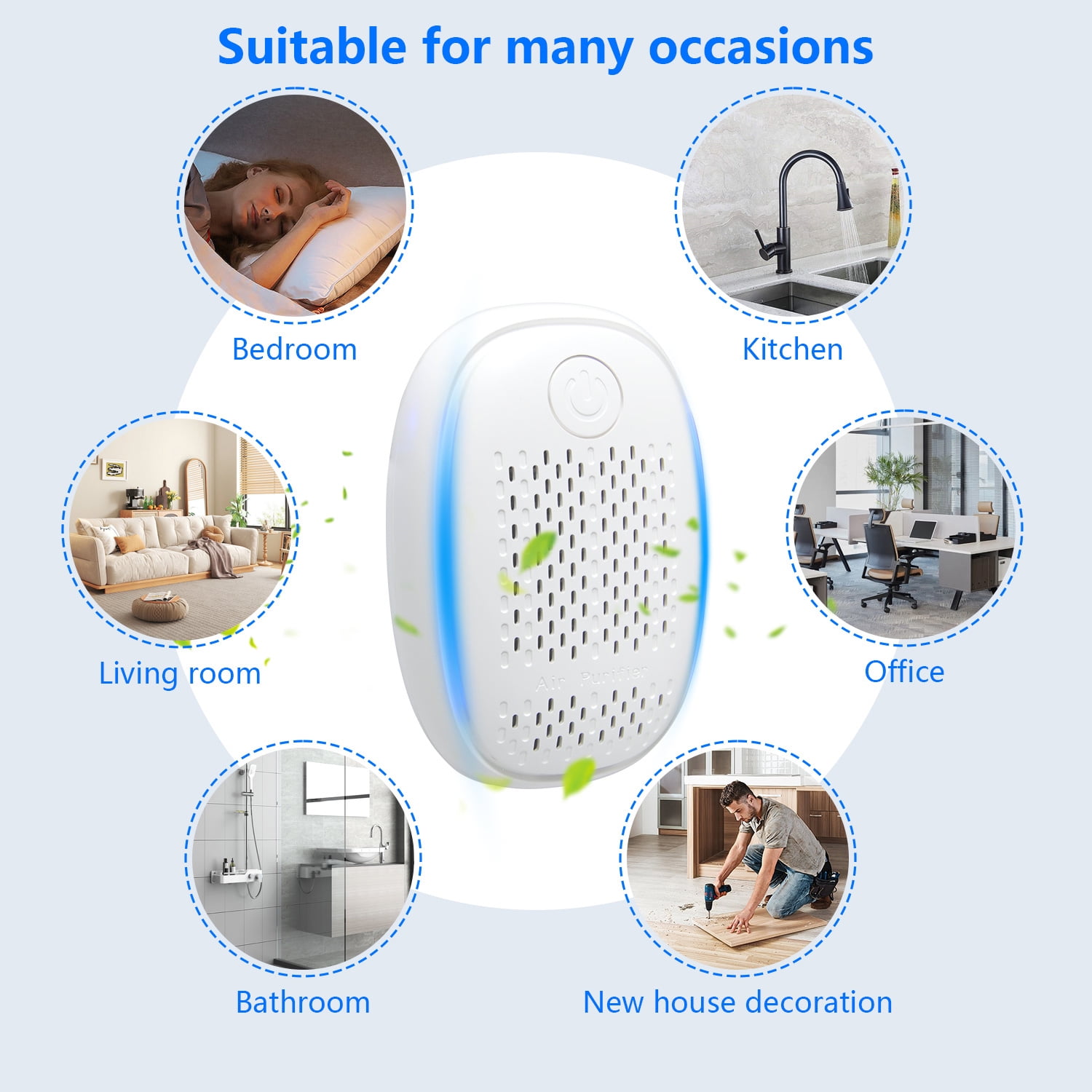Plug in Air Purifiers for Allergies and Asthma,Gonrair Air Purifier for Home,Bedroom Dust,Pets,Mold,Office,Small Room,Portable Mini Air Purifier Plug in for Wall